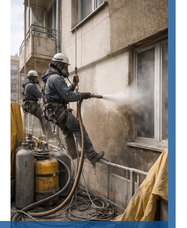 Пескоструйная очистка фасада в Таре от 669 р. | ВЫСОТНИК-Тар