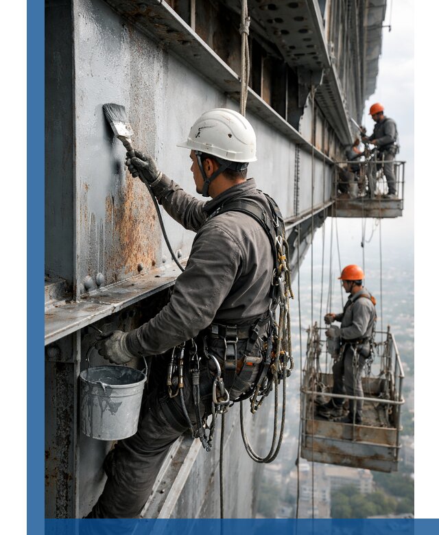 Покраска металлоконструкций на высоте в Таре профессионально