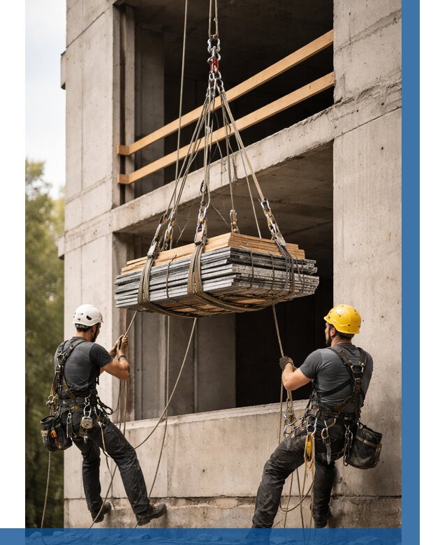 Подъем материала на этаж веревками в Таре от 1543 р. | ВЫСОТНИК-Тар