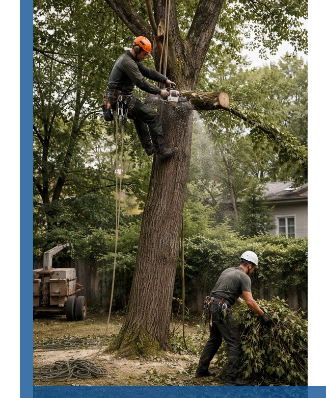 Кронирование деревьев в Таре, безопасная высотная обрезка