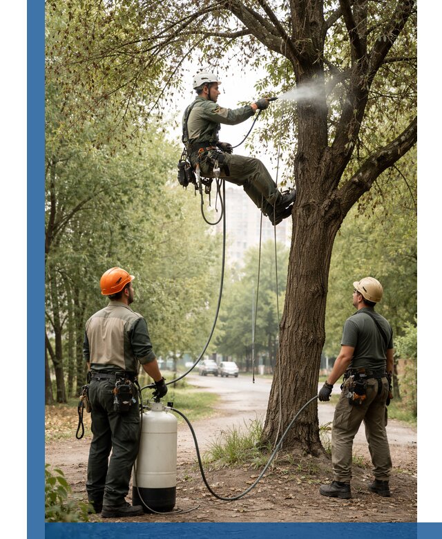 Обработка деревьев от вредителей в Таре профессиональная защита