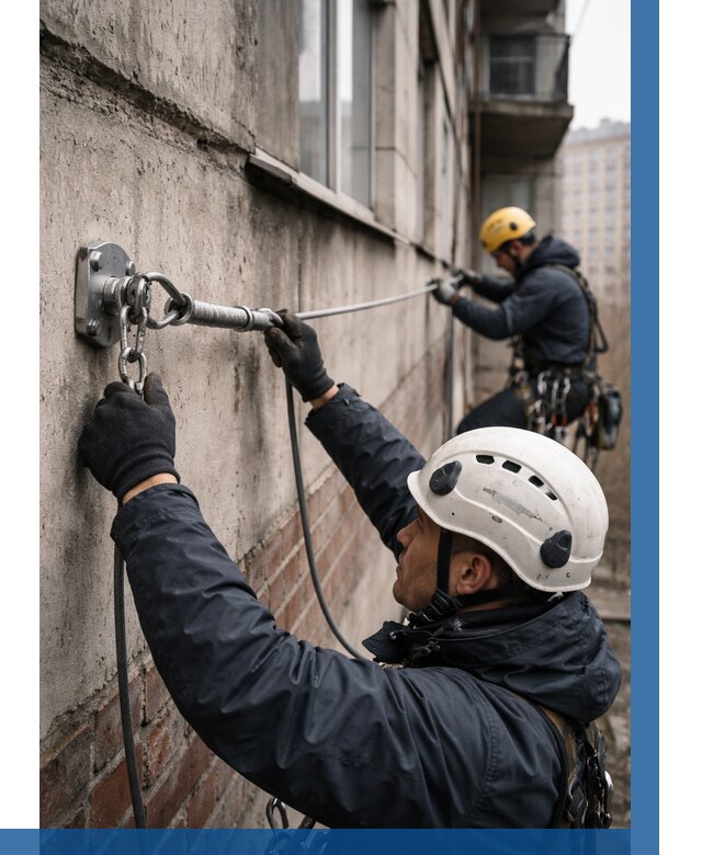 Монтаж анкерных линий в Таре от 3086 р. | ВЫСОТНИК-Тар